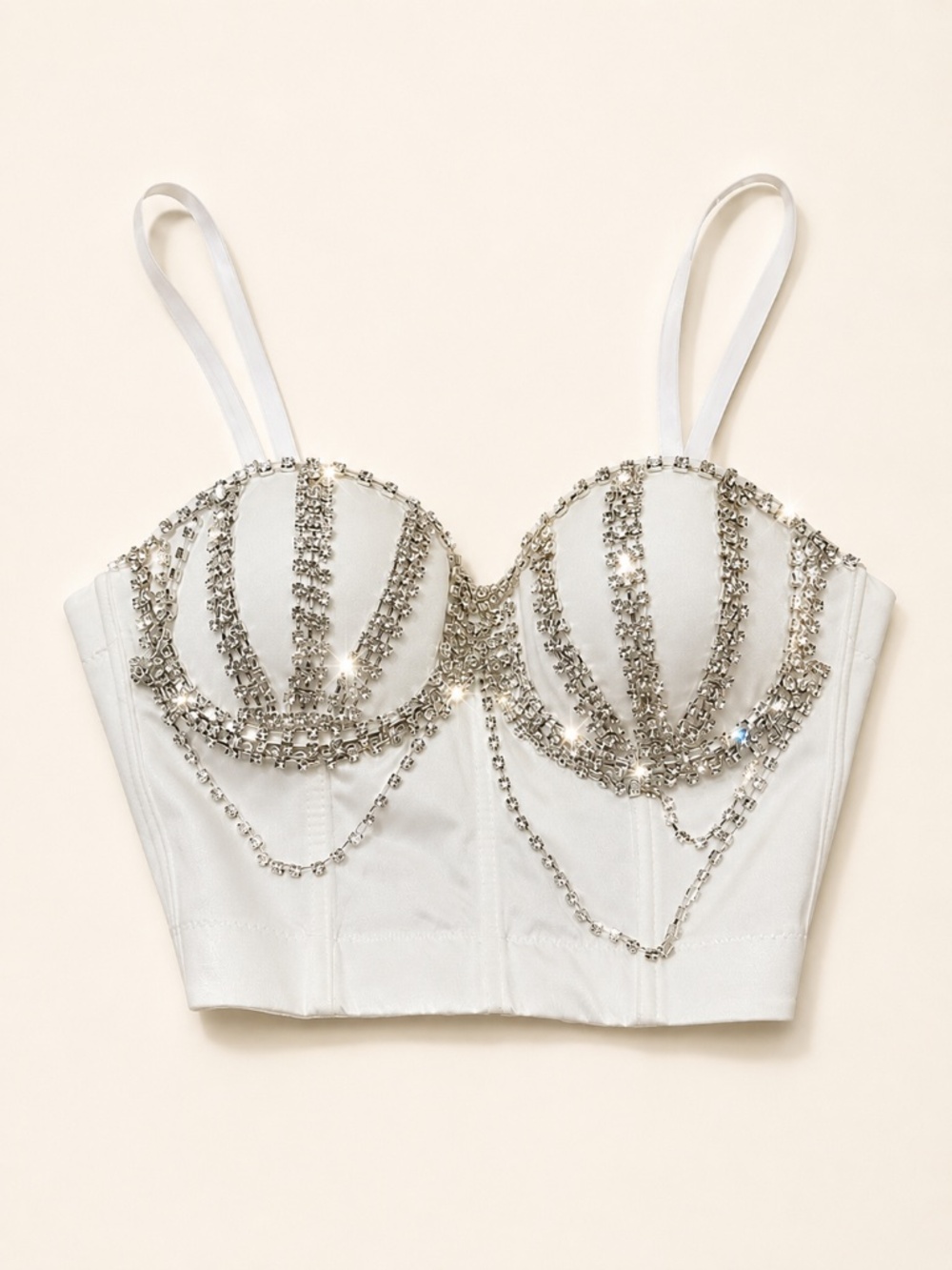 Lydia Rhinestone Corset Bustier Top
